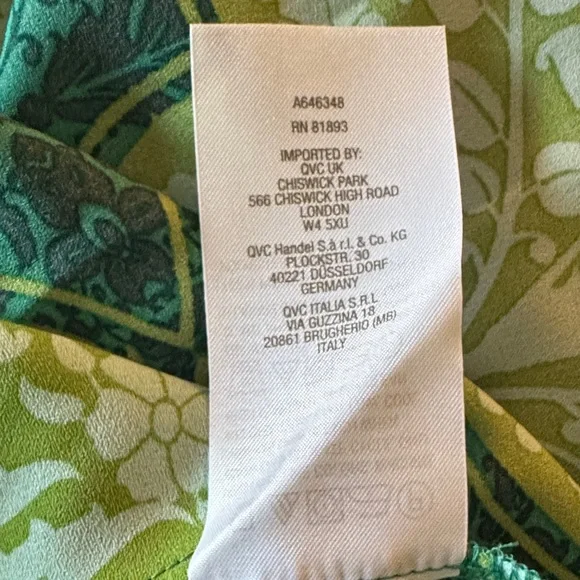 Beautiful by Lawrence Zarian Green Paradise Damask V-Neck Blouse – Size 1X - Picture 7 of 8